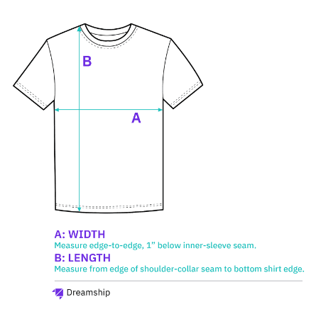 Unisex Comfort Colors® 1717 Heavyweight T-Shirt size chart