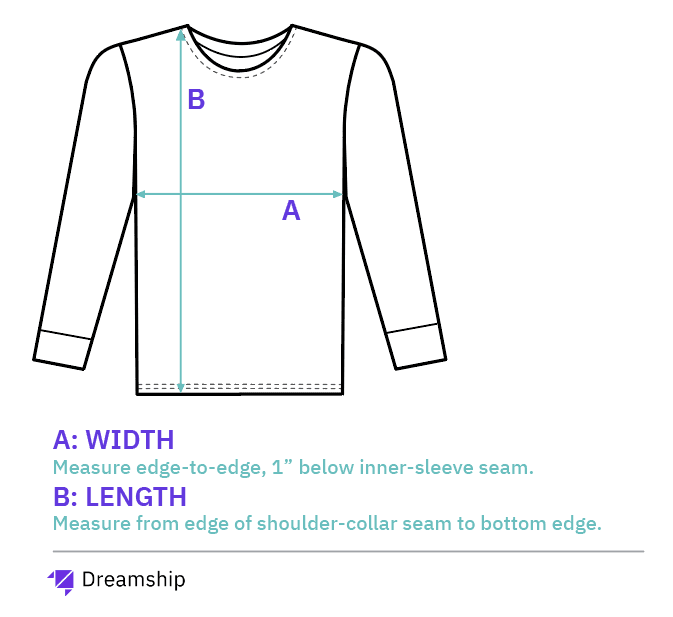 Unisex Comfort Colors® 6014 Heavyweight Long Sleeve size chart
