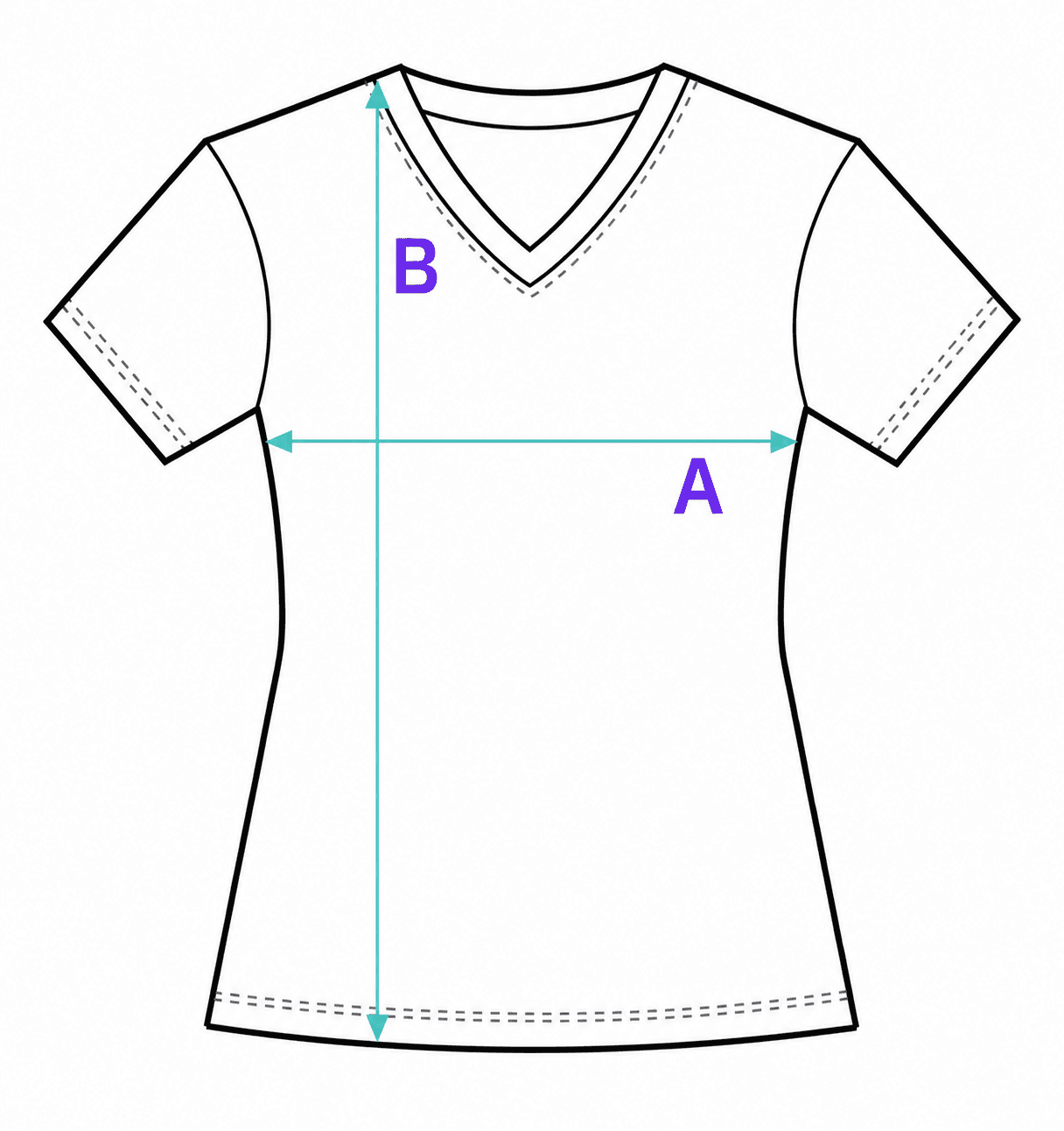 Women's Softstyle V-Neck size chart