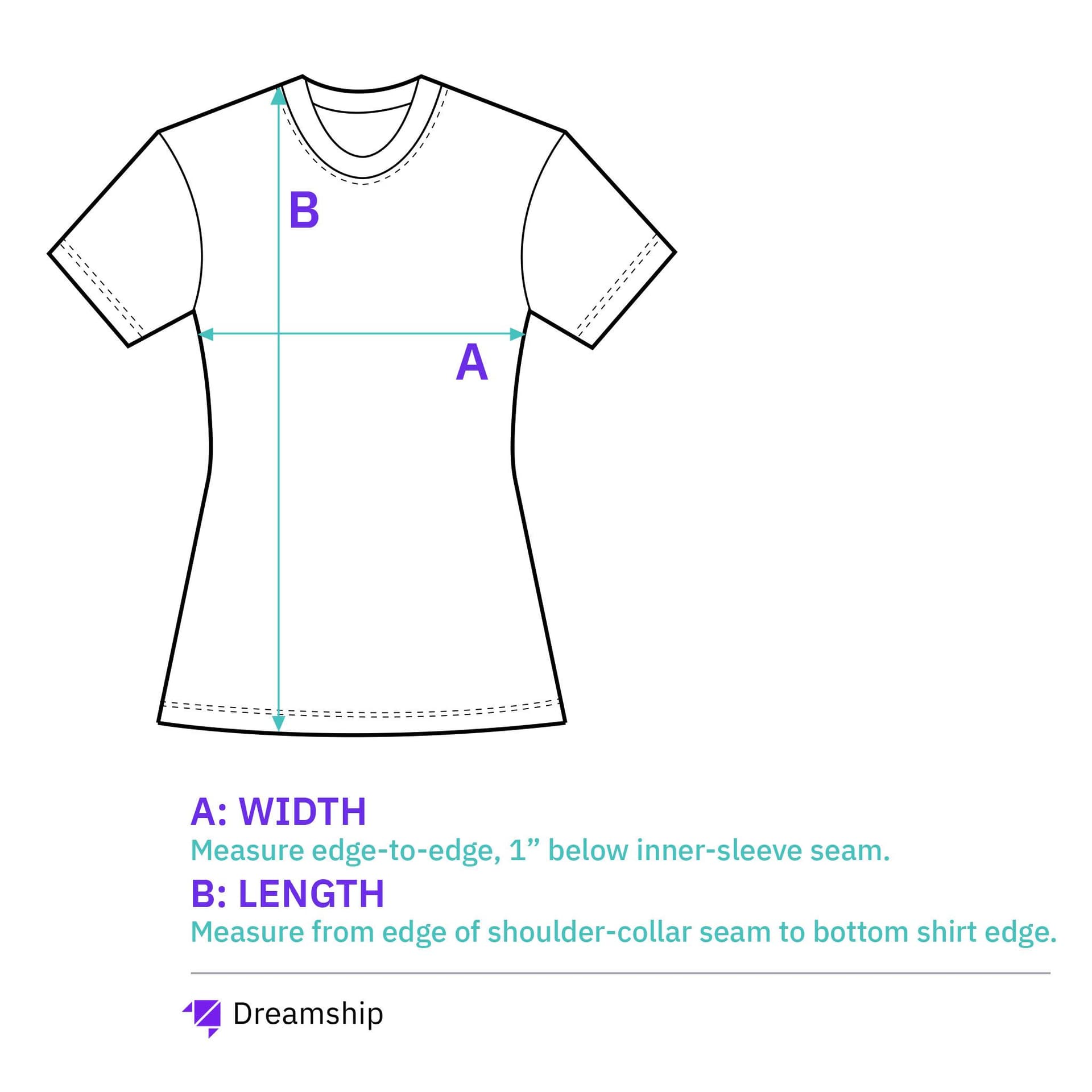 Standard Women's T-Shirt size chart