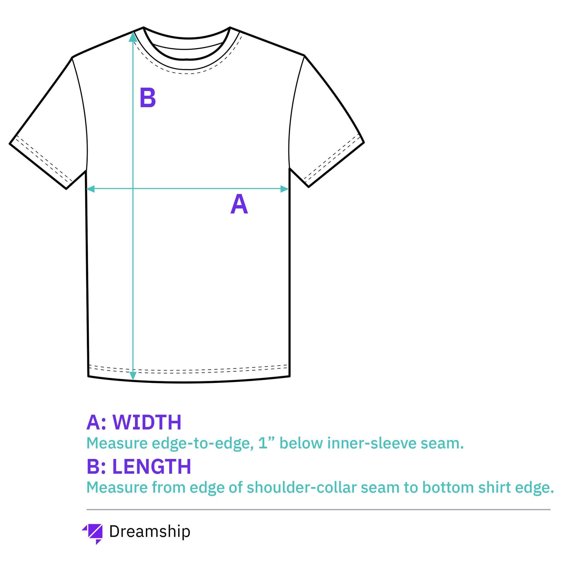 Standard T-Shirt size chart