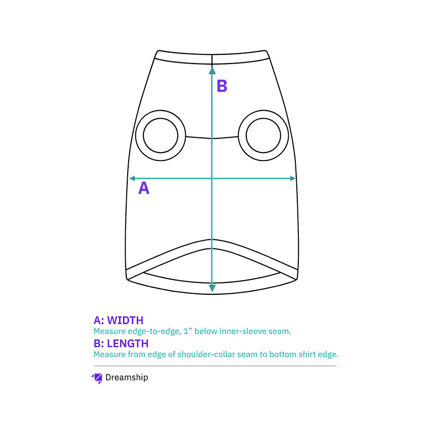 Doggie Tee size chart