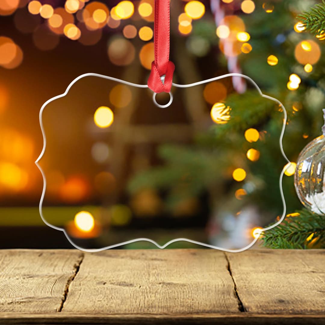 Clear Acrylic Medallion Ornament