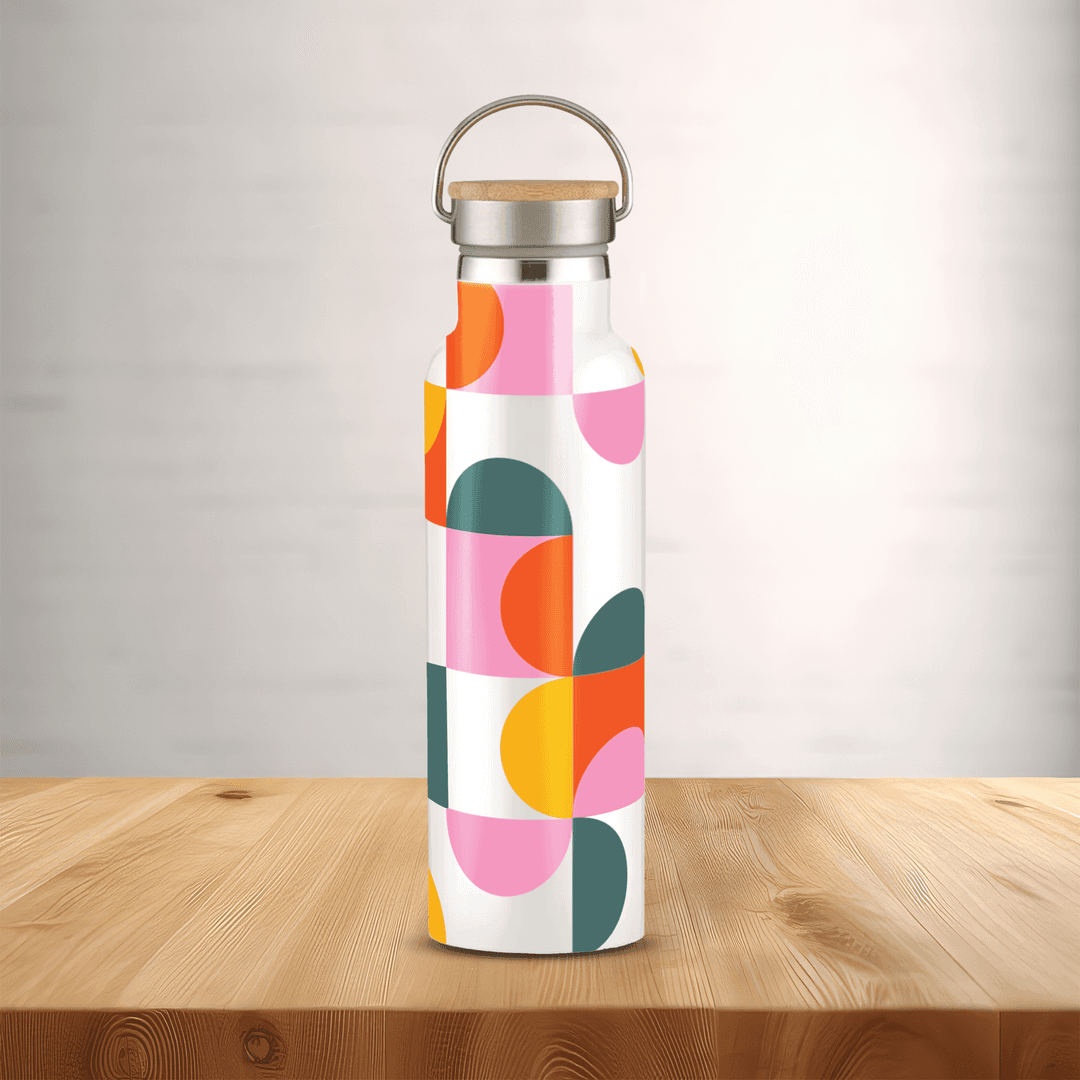 Stainless Steel Water Bottle with Bamboo Lid