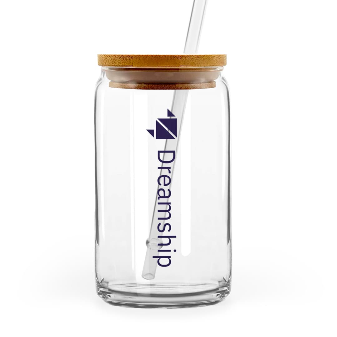 16oz Glass Can with Bamboo Lid & Straw (EU, UK)