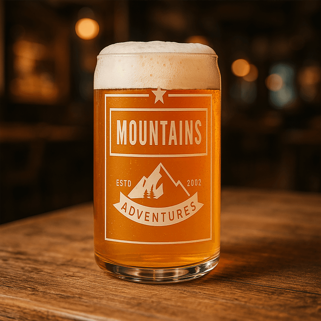 Engraved Glass Can
